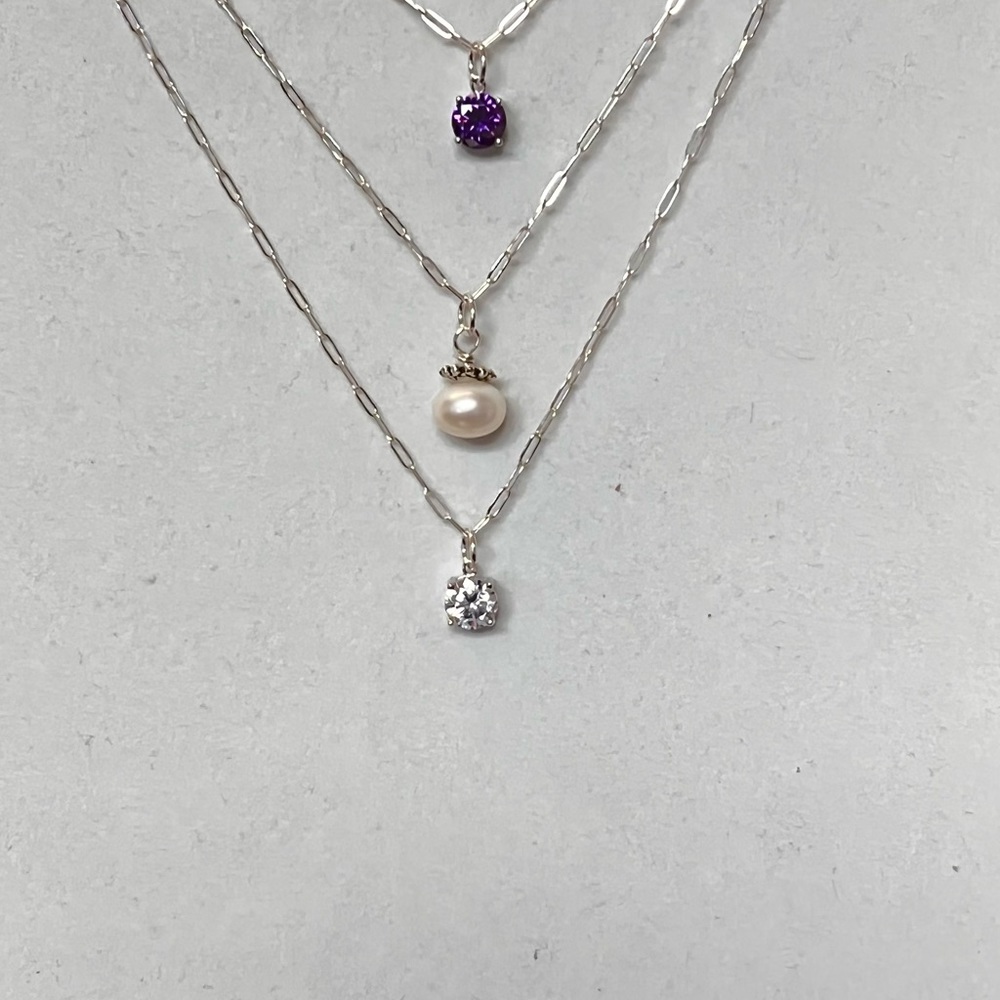 925 Sterling Silver. Three layers. Necklace - Picture 7 of 7